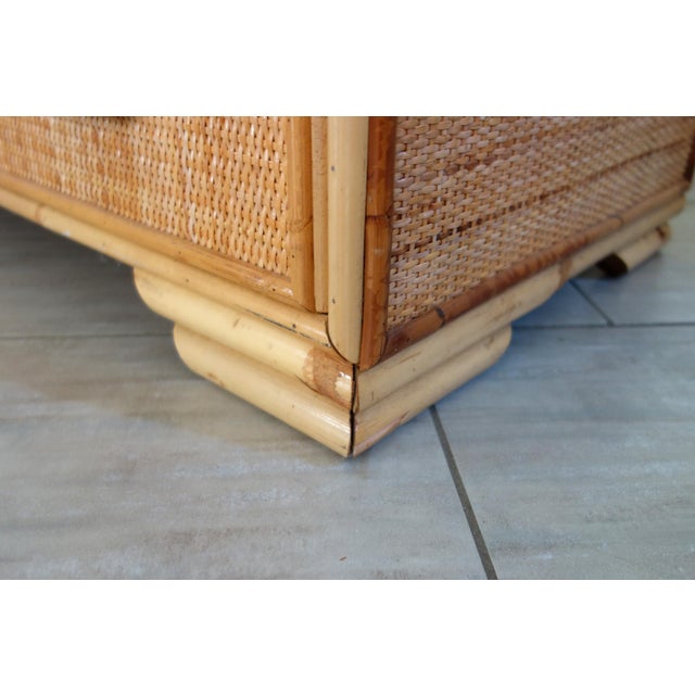 Five-Drawer Chest of Drawers in Wicker and Bamboo, 1970s For Sale - Image 17 of 18