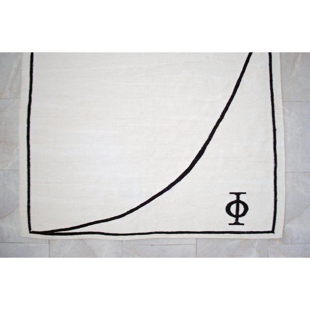 Fibonacci - Golden Ratio Themed Silk Hand Woven Area Rug Kilim Wall Rug 5x7 Ft Approx For Sale - Image 11 of 14