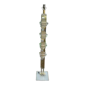 1960s Italian Modern Brass and Glass Floor Lamp