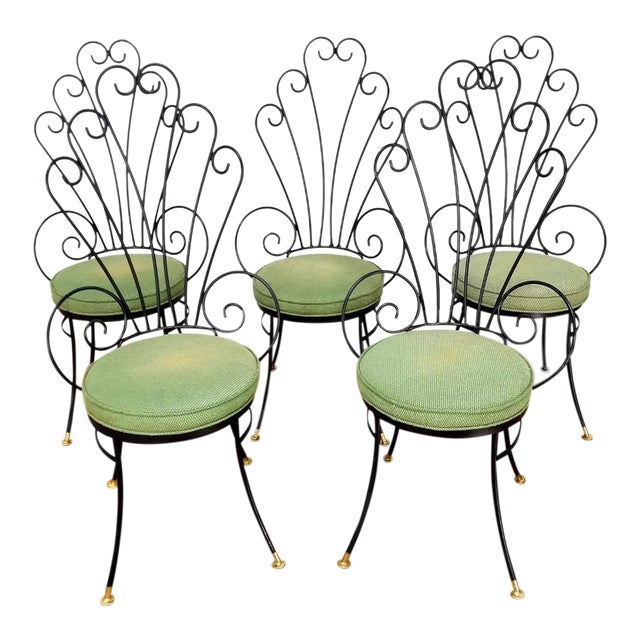 Mid Century Wrought Iron Peacock Chairs Set of 5 Chairish