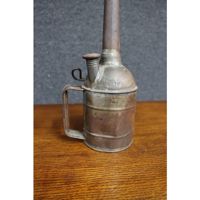 Antique Tin Oil Can With Long Spout For Sale - Image 4 of 10