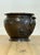 Large c.1900 Meiji Period Antique Japanese Bronze Vase Cast Bronze Form with Chiseled Appliqué Designs of a Lotus Pond...