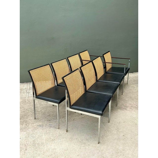 Vintage Paul McCobb for Lane Chrome and Cane Dining Chairs - Set of 8 For Sale - Image 12 of 12