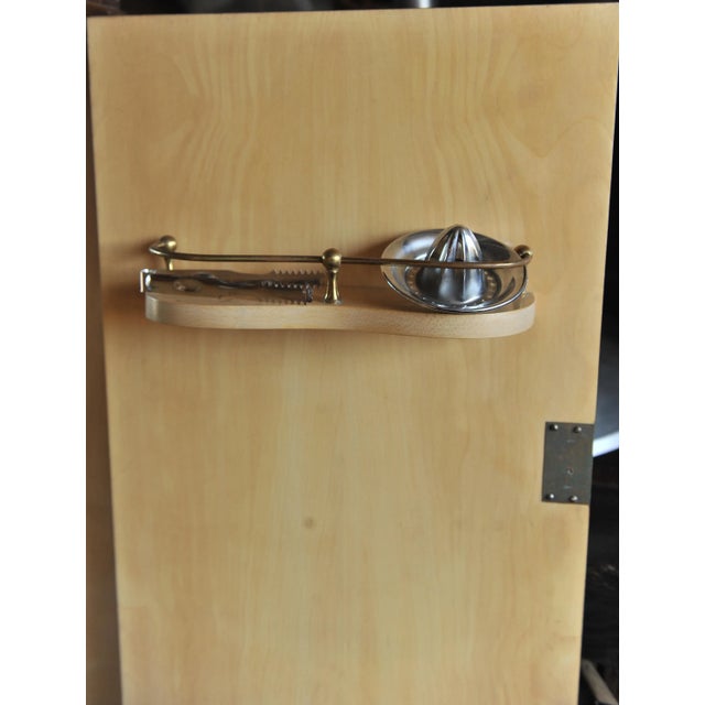 20th Century Queen Anne Revival Walnut Cocktail Cabinet with Fitted Brass Details For Sale - Image 6 of 7