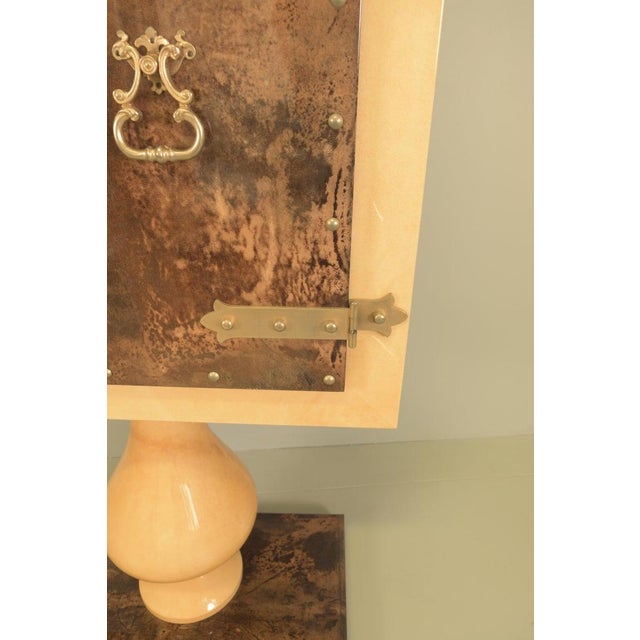 Brown Vintage Bar Cabinet by Aldo Tura, 1950 For Sale - Image 8 of 10