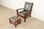 An exceptional Mission or Arts & Crafts bow arm lounge chair with ottoman By L. & J.G. Stickley USA, Circa Late 20th...