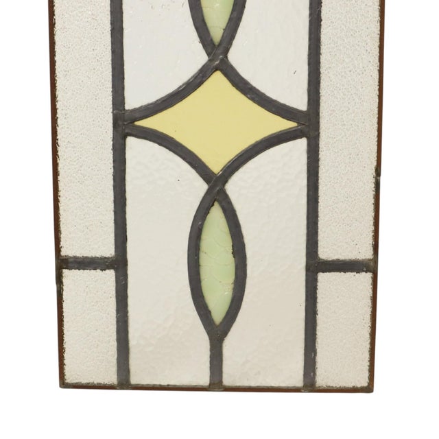 Art Deco Geometric Stained Glass Window, Set of 2 For Sale - Image 6 of 18