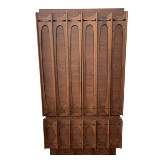 1970s Vintage Brutalist Canadian Walnut Gentlemen’s Chest For Sale