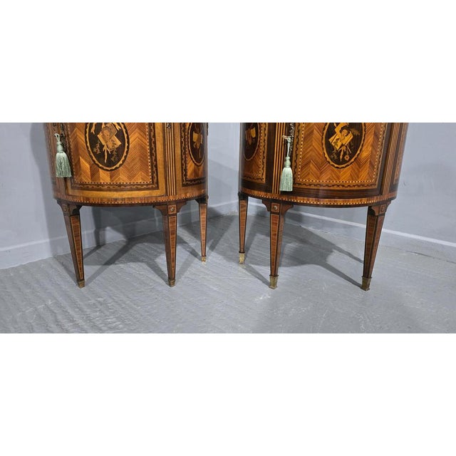 French Marquetry Cabinets, Set of 2 For Sale - Image 6 of 13