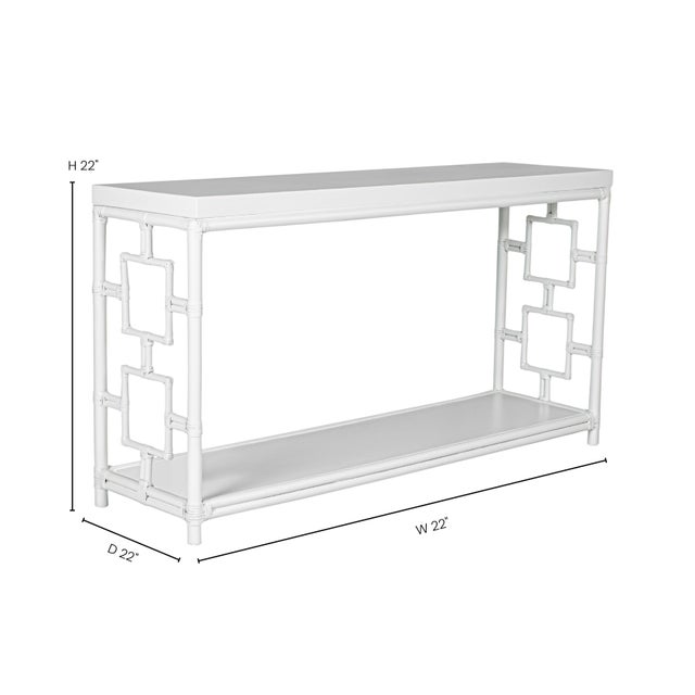 A modern take on classic rattan styling, this console table features a rattan frame with leather bindings and a wooden...