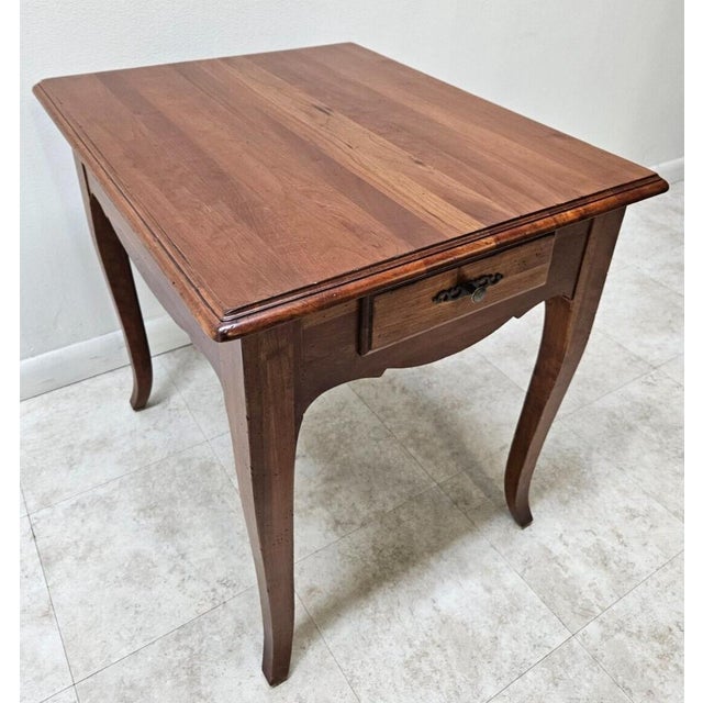 1990s Ethan Allen French Country Maison End Side Table One Drawer Legacy For Sale - Image 13 of 14