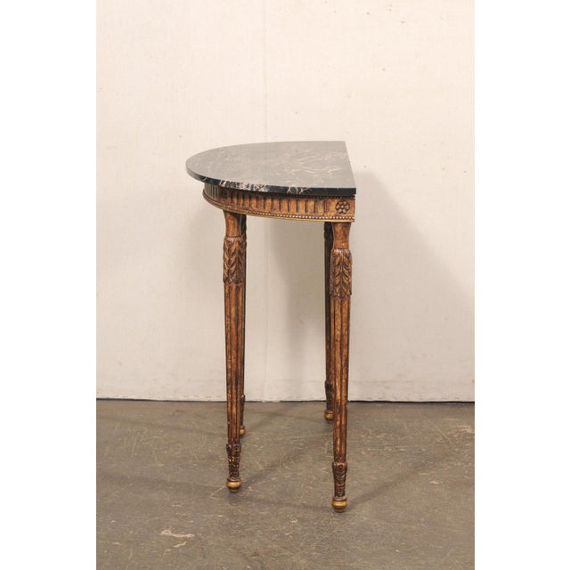 Mid 20th Century Italian Console Table W/Original Marble Top For Sale - Image 9 of 11