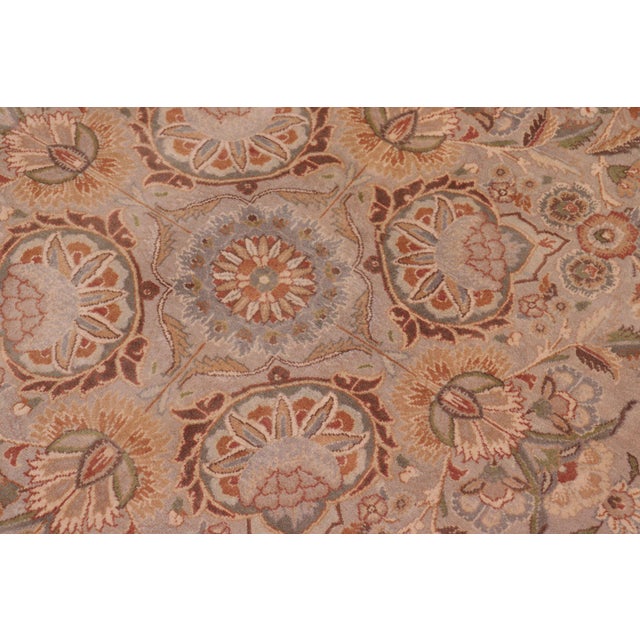 Shabby Chic Shabby Chic Floral 1990's Pak-Persian Gray/Gray Wool Rug - 9'1'' X 12'3'' For Sale - Image 3 of 9