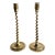 Vintage Brass Solid Barley Twist Victorian Style Candlestick Holders - A Pair For Sale