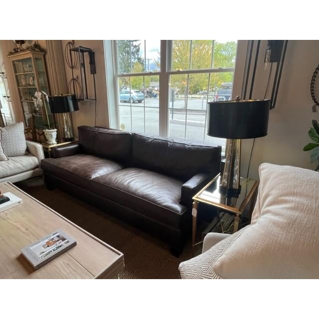 Extra Deep Track Arm Sofa in a rich chocolate brown leather. An inviting sofa with a deep seating for maximum comfort....