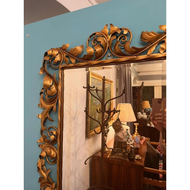 Vintage Metal Mirror, 1920s For Sale - Image 3 of 9