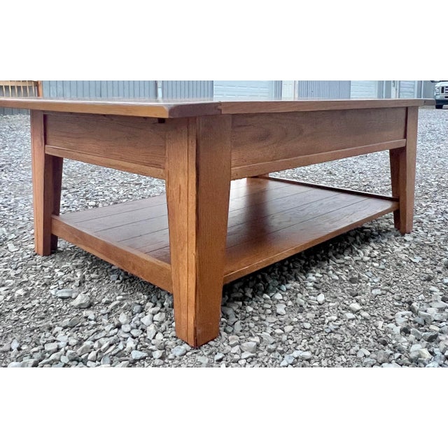 Brown Broyhill Attic Heirlooms Farmhouse Oak Coffee Table For Sale - Image 8 of 10