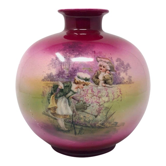 Antique Royal Bonn Germany Pink Vase For Sale