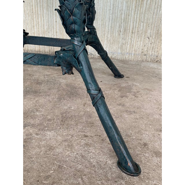 Antique Italian Neoclassical Ornamental Wrought Iron Center Table For Sale - Image 10 of 11