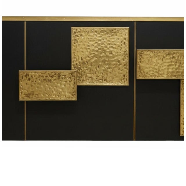 Black Murano Glass and Hammered Brass Sideboard from Justfurnituress SRL For Sale - Image 9 of 9