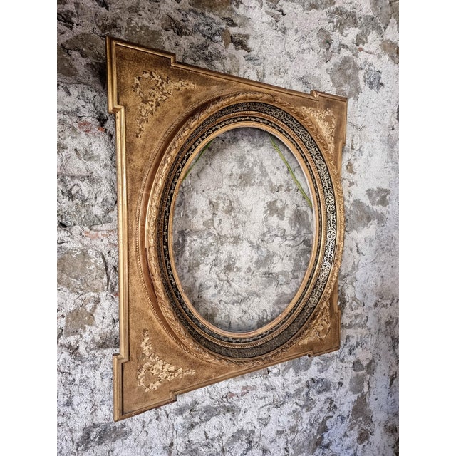 Late 19th Century Napoleon III Wall Decoration with Glass Panel and Gilded Frame France, 1890s For Sale - Image 16 of 16