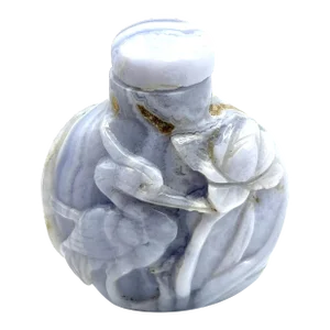 1980's Blue Lace Agate Snuff Bottle