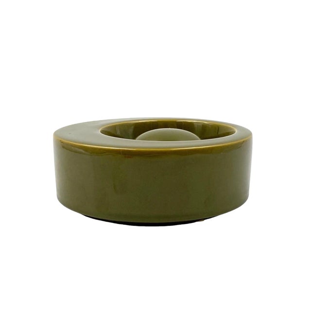 Sicart Mid-Century Green Ceramic Ashtray, Sicart Italy 1969 For Sale - Image 4 of 12