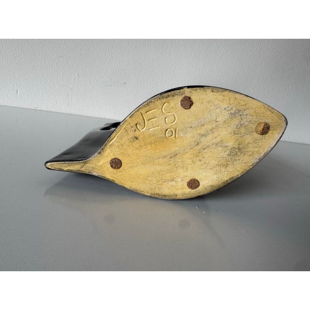 2001 Vintage Jes Black Glazed Sculptural Art Ceramic Vase For Sale - Image 9 of 11
