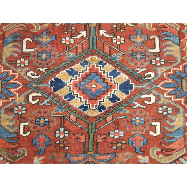 Early 20th Century Early 20th Century Square Antique Heriz Rug, 8'11'' X 10'8'' For Sale - Image 5 of 12