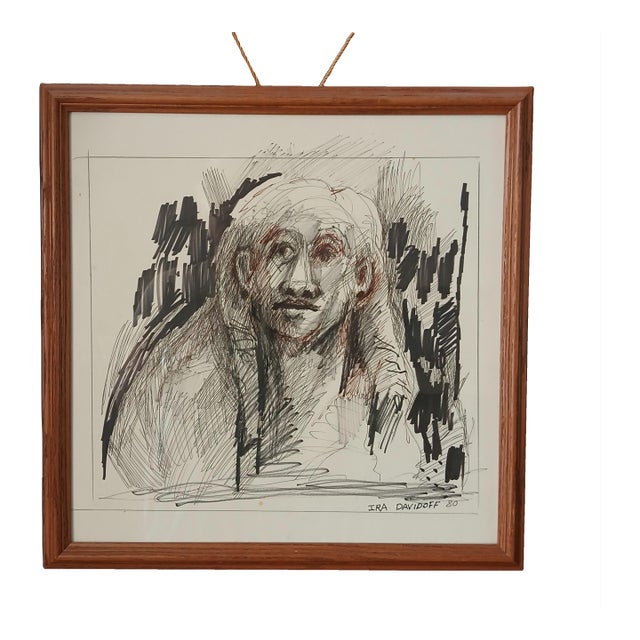 Ira Davidoff Original Ink and Marker Drawing Free Shipping! For Sale