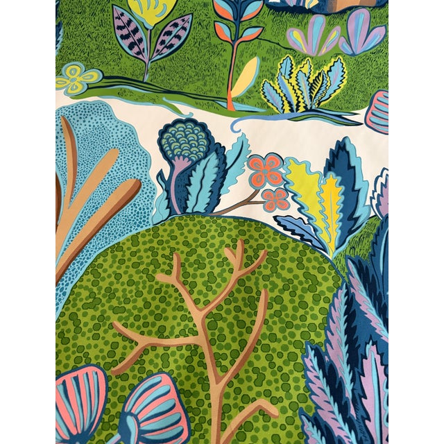 Textile Thibaut F945009 Albero Green and Blue Cotton Chintz Fabric 5 Yards For Sale - Image 7 of 7