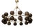 Art Deco Round Art Glass and Brass Chandelier, 2000 For Sale