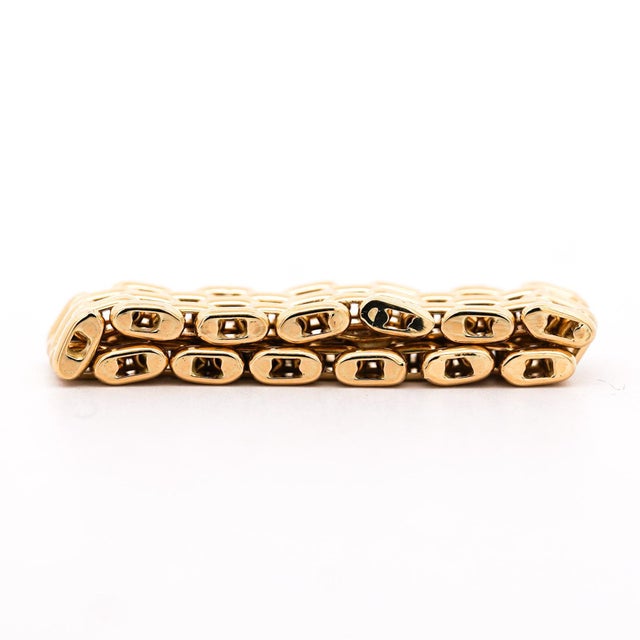 Contemporary 18k Gold Oval Link Chain Band Ring Size 7 For Sale - Image 3 of 7