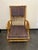 Eight Vintage Henredon Attributed bamboo-style dining chair with a solid rattan frame and original striped cushions....