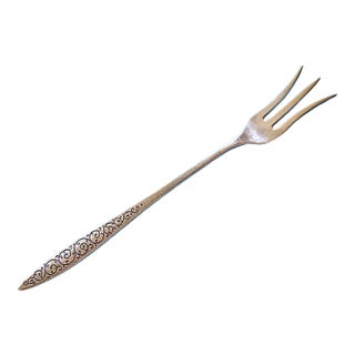 1960s Wallace 'Spanish Lace' Sterling Silver Seafood/Cocktail Fork 5 3/4" No Mono For Sale