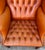 Vintage Chesterfield Georgian Leather Wing Back Button Tufted Chair Ottoman Brass Nailhead For Sale - Image 16 of 16