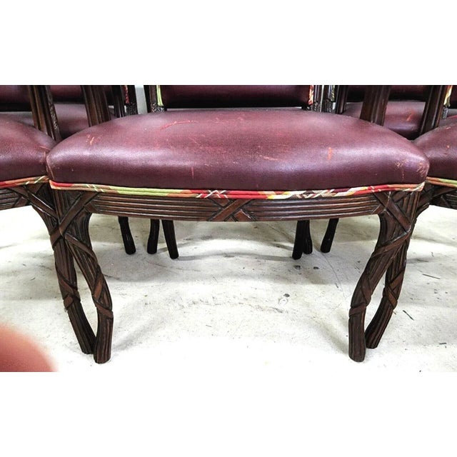 Wood Vintage French Mahogany Dining Armchairs - Set of 6 For Sale - Image 7 of 13