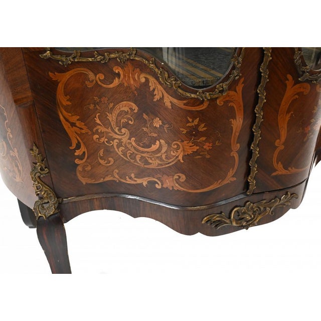 French Empire Inlaid Display Cabinet, 1880s For Sale - Image 4 of 14