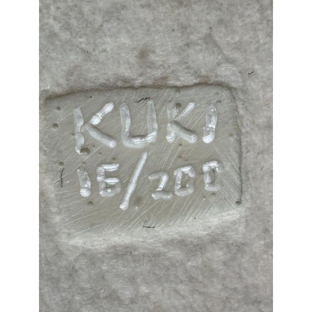 White Masatoyo Kishi 'Kuki' Heavy Cast Stone Biomorphic Sculpture, 1970s, Signed, Numbered 15/200 For Sale - Image 8 of 11