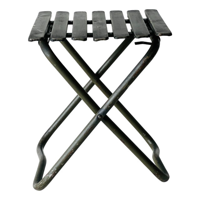 Industrial Folding Metal Chair, 1970s For Sale