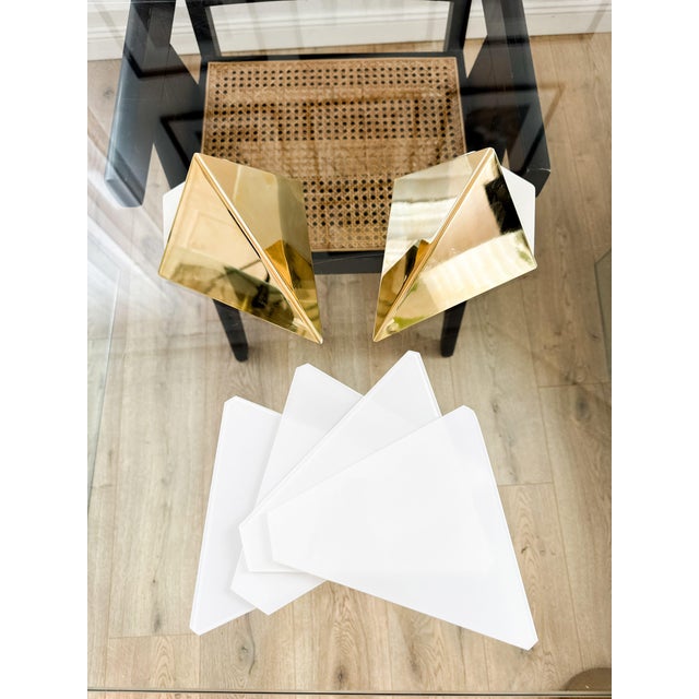 Metal Geometric Model 8032 Wall Sconces by J. T. Kalmár, Austria, 1970s, Set of 2 For Sale - Image 7 of 18