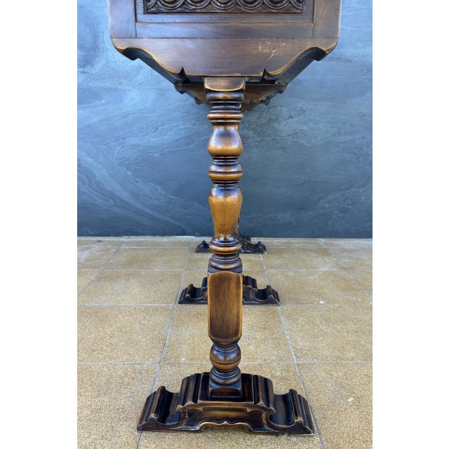 Brown Spanish Carved Wood Console Table by Valenti, 1920s For Sale - Image 8 of 15