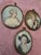 A rare set of three collection of handpainted miniature paintings in their original frames ( guaranteed all handpainted...