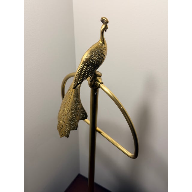 2020s Anthropologie Ida Peacock Brass 2 Towel Freestanding Hand Towel Holders For Sale - Image 5 of 7