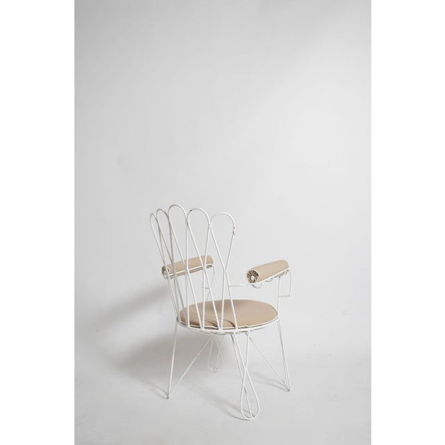 White Wrought Iron Garden Chairs, 1960s, Set of 2 For Sale - Image 4 of 6