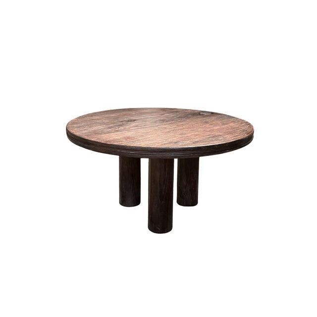 Contemporary Large Teak Wood Table, Stunning Wood Textures Espresso Finish, Modern Organic For Sale - Image 3 of 6