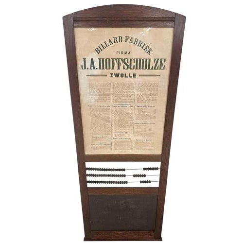 Wall billiards scoreboard by J.A. Hoffscholze / Zwolle / Billard Fabriek / 1960s / Jolie Laide Height 150Width 56Depth 2 cm