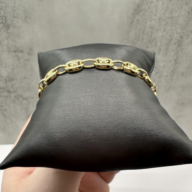 Contemporary Puff Bracelet 14kt Yellow Gold 7.25in 7.5mm 6g Hollow New For Sale - Image 3 of 6