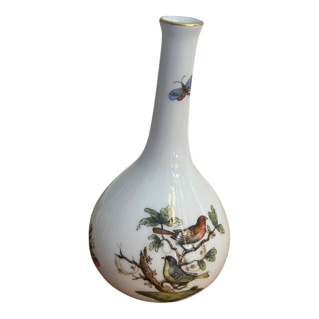 Herend Rothschild Bird Bud Vase 5.5”h Smoke Free Household For Sale