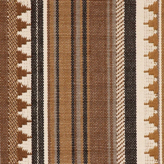 With a textural, handspun quality, this multicolor stripe makes a versatile coordinate that can pull a whole room...
